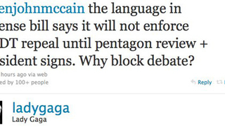 Lady Gaga Confronts John McCain On Twitter